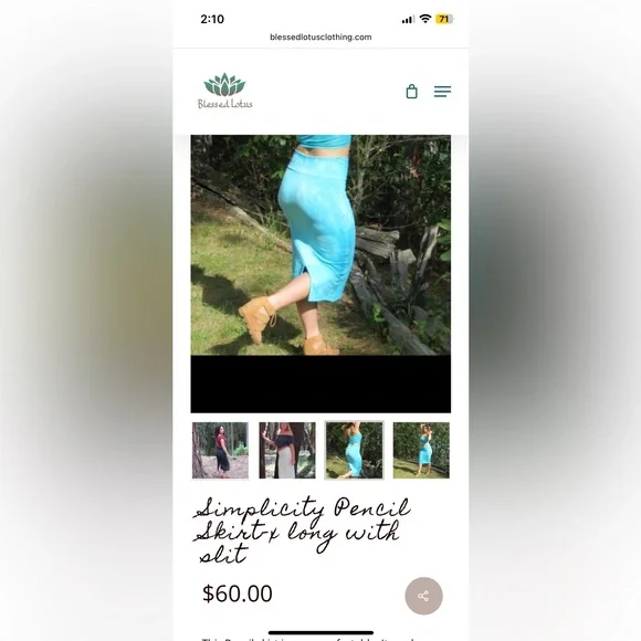 Blessed Lotus Pencil Skirt Brown organic hemp s small - Picture 6 of 6